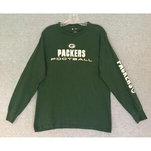 Green Bay Packers‎ Football Long Sleeve T-Shirt Mens Medium Green NFL Apparel